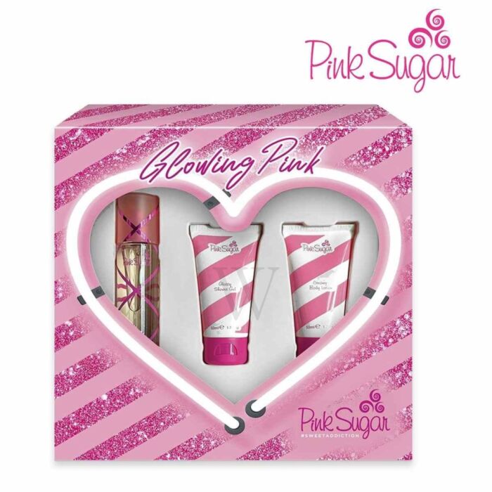 Aquolina Pink Sugar Glowing Pink Sweet Addiction Set EDT 50ml + Bl 50ml + Sg 50ml